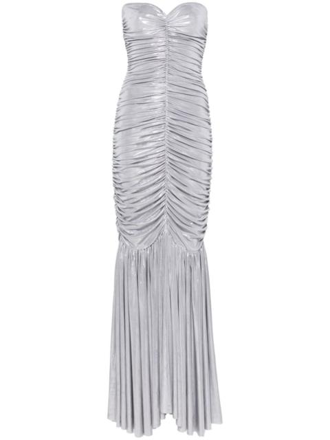 NORMA KAMALI Slinky ruched fishtail gown