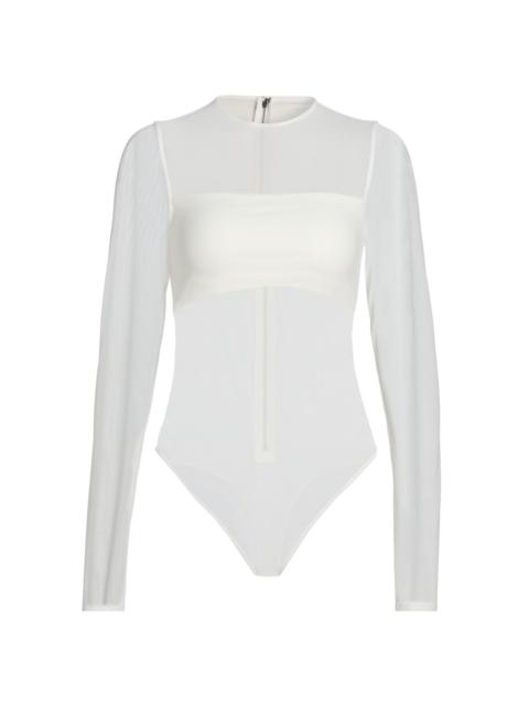 Alice + Olivia Women's Bandeau Sheer Bodysuit - Off White