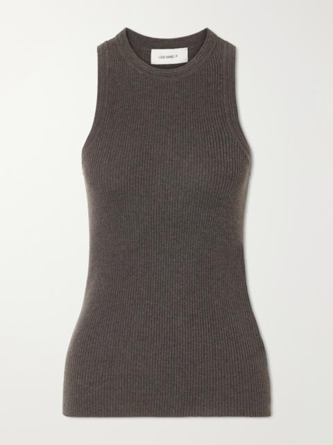LISA YANG Amya Ribbed Cotton And Cashmere-blend Tank