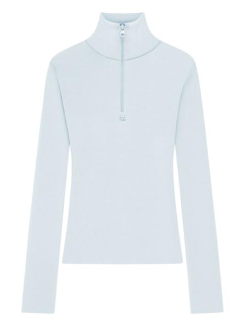 courrèges zipped mock-neck sweater