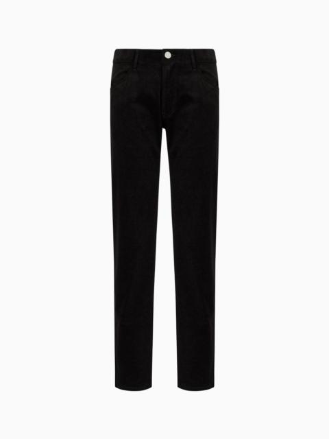 GIORGIO ARMANI Regular-fit, five-pocket trousers in ribbed cotton and cashmere