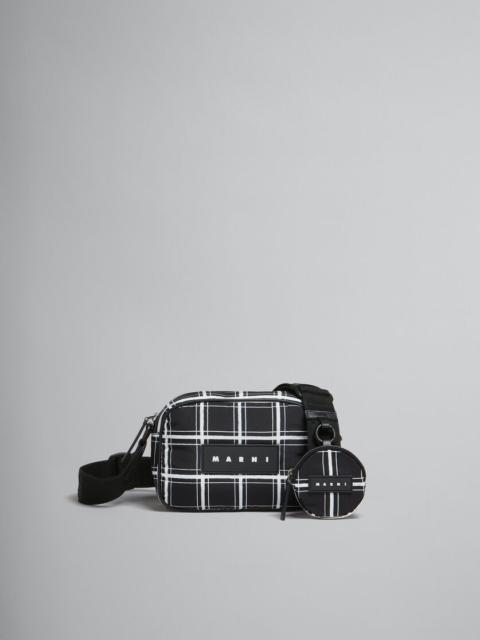 Marni BLACK CHECKED PUFF CAMERA BAG