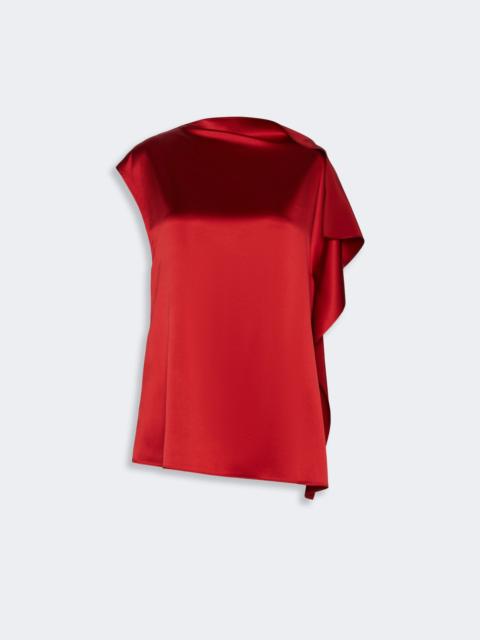 Sportmax LANA Silk top with ruffle detail - RUBY