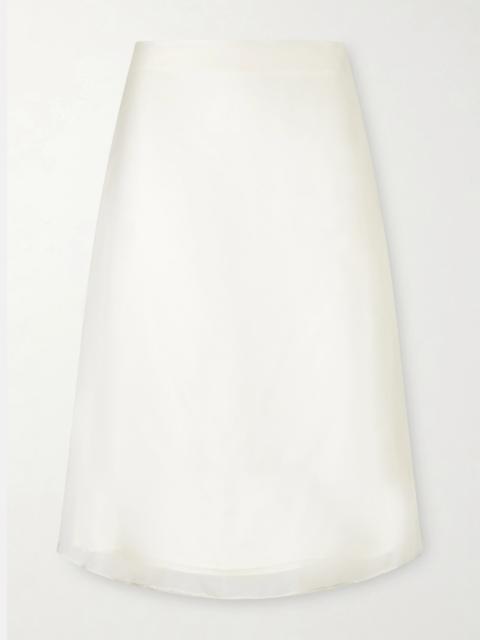 AMI Paris Sheer Silk Midi Skirt
