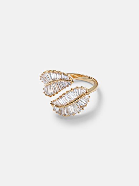 ANITA KO Palm Leaf 18kt gold ring with diamonds