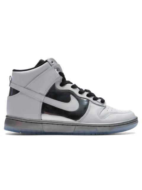 Nike WOMENS DUNK HIGH SE CHROME - WHITE/METALLIC SILVER/BLACK