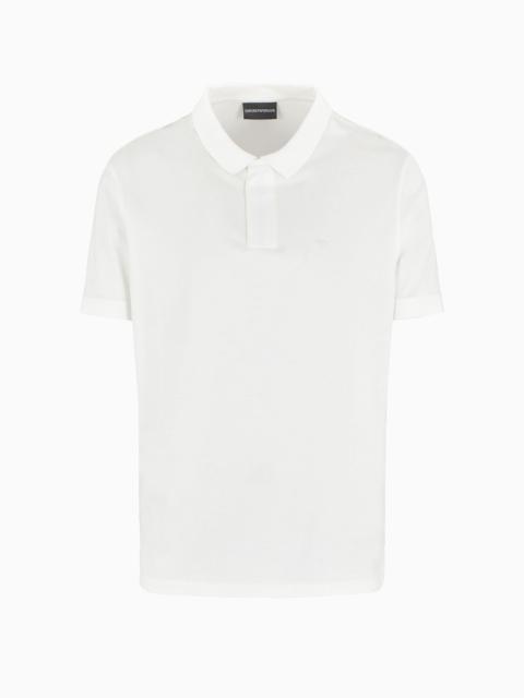 EMPORIO ARMANI Travel Essentials Lyocell-blend jersey polo shirt