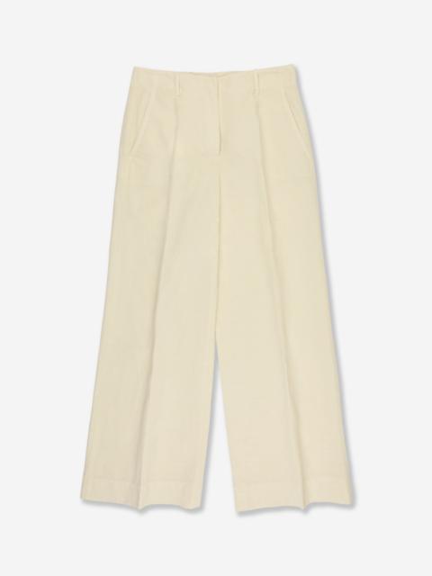 SLOWEAR Regular fit trousers in cotton and linen twill