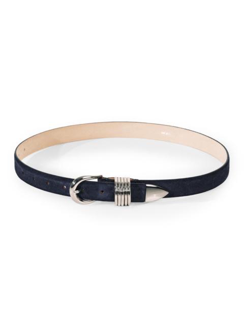 DÉHANCHE Women's Hollyhock Suede Belt - Navy And Silver