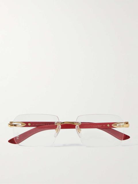 Cartier Frameless Gold-Tone and Acetate Optical Glasses