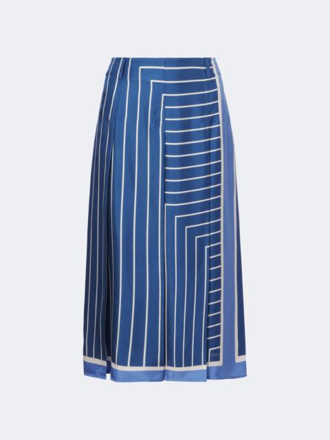 Tod's Striped silk midi skirt