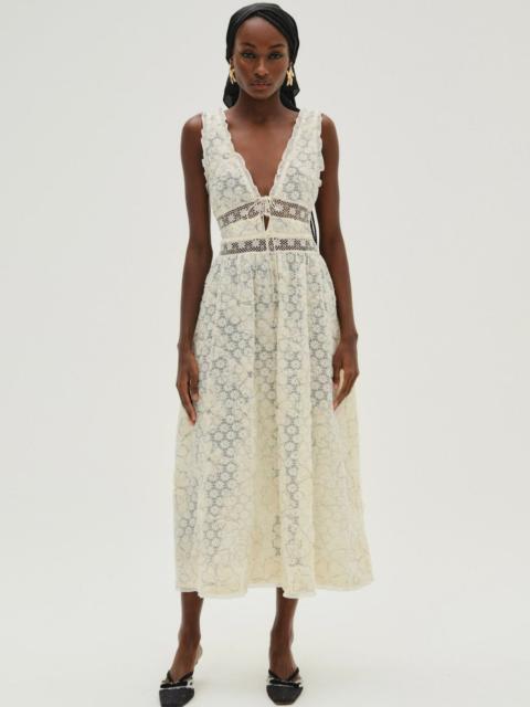 For Love & Lemons Snowflake Daisy Midi Dress
