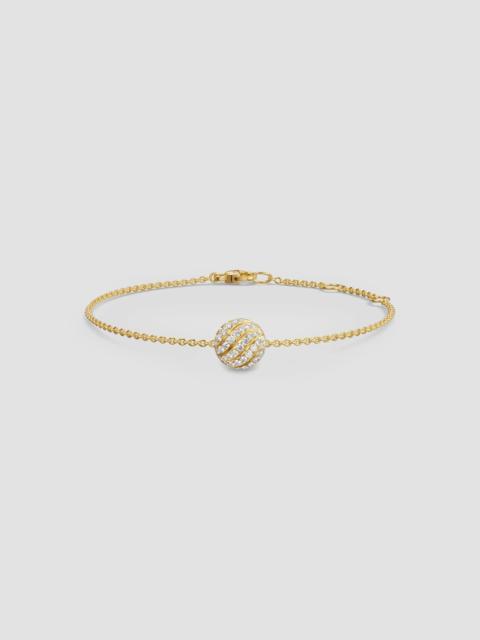 DAVID YURMAN Women's Sculpted Cable Center Station Chain Bracelet in 18K Yellow Gold with Diamonds, 10MM - Gold
