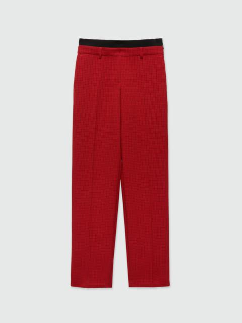 MSGM Red trousers with check pattern