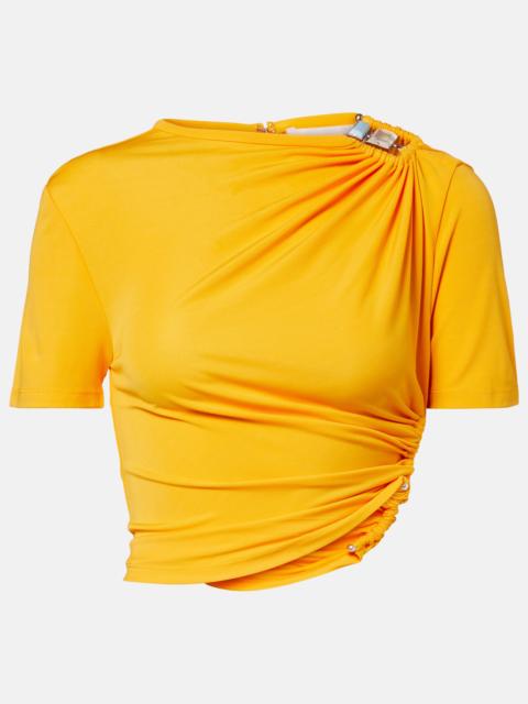 CHRISTOPHER ESBER Bezel Quartz gathered jersey T-shirt