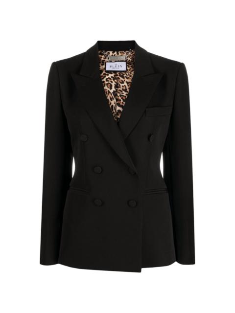 PHILIPP PLEIN crystal-embellished skull 더블 브레이스트 blazer