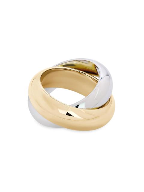 SHASHI Women's Ross 14K-Gold-Plated Twisted Ring - Gold Silver