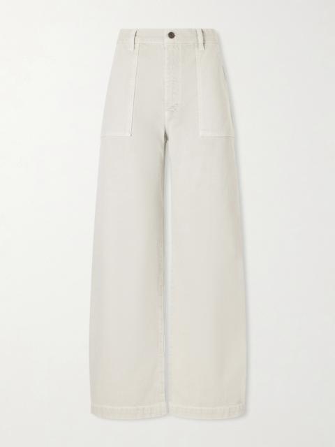 FRAME The Bow Cargo High-rise Straight-leg Cotton Pants