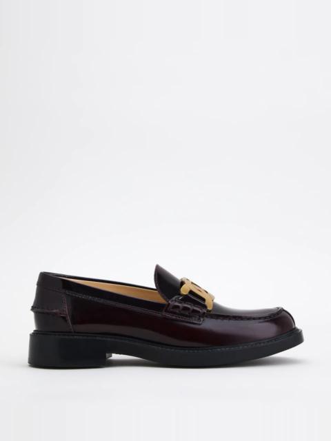 Tod's LOAFERS IN LEATHER - BURGUNDY