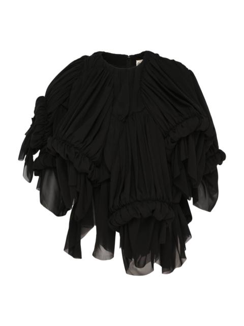 Comme Des Garçons Voluminous Ruched Blouse