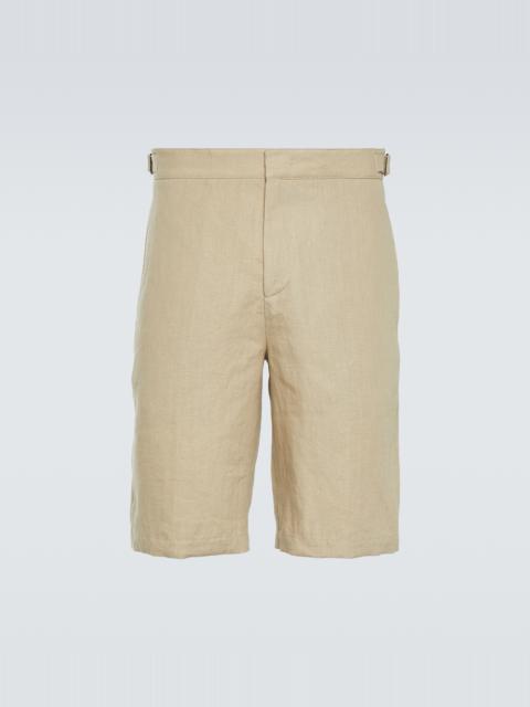 Loro Piana Majuro linen canvas Bermuda shorts