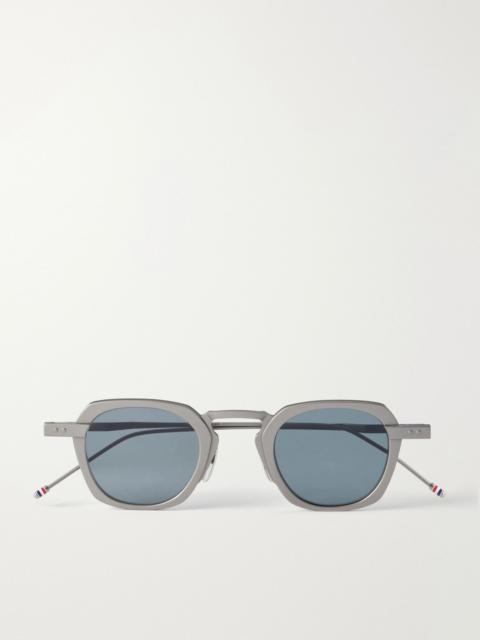 Thom Browne Square-Frame Silver-Tone Titanium Sunglasses Silver