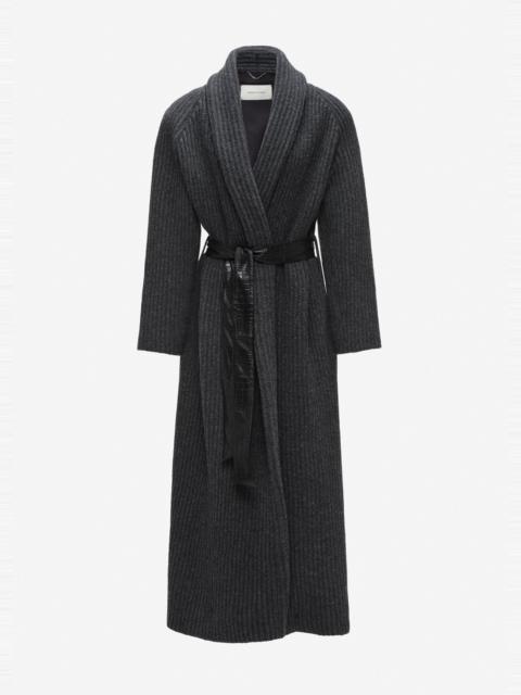 MAGDA BUTRYM Wool wrap coat with leather belt