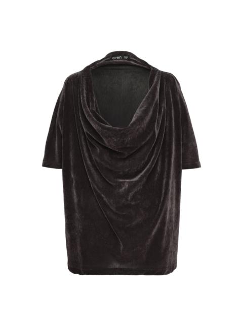 OPEN YY Velvet Cowl Neck Tee