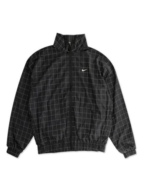 Nike Lab Casual Sports Woven Plaid Reflective Jacket Black DA0311-010