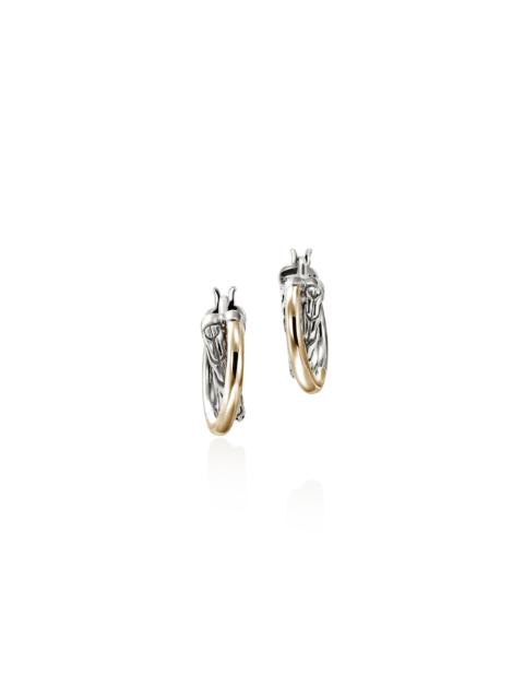 JOHN HARDY JH Essential Crossover Hoop Earring, Gold, Sterling Silver, 15MM