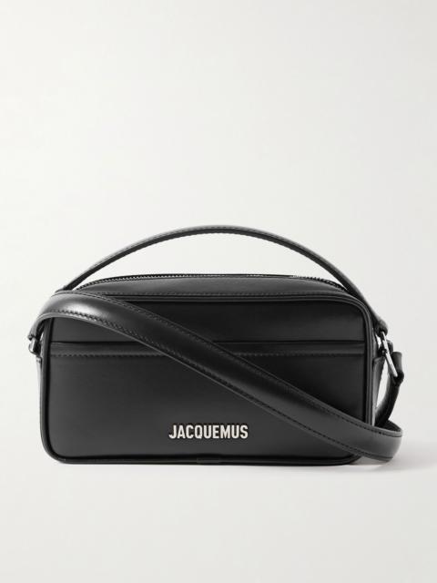 Le Baneto Leather Messenger Bag Black