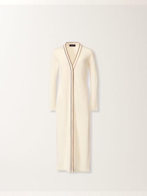 FABIANA FILIPPI Long cardigan in organic cotton, butter