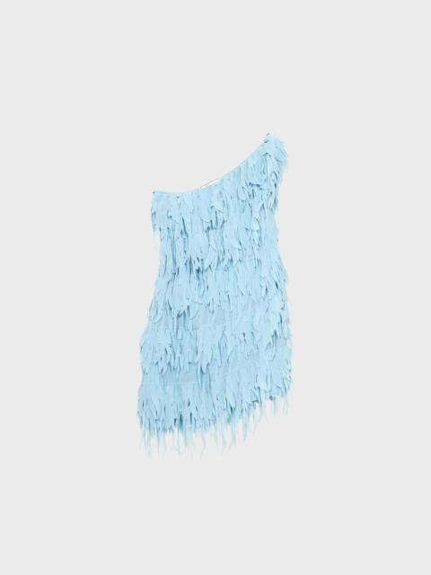 Blumarine ASYMMETRIC DRESS IN GEORGETTE WITH FRINGES