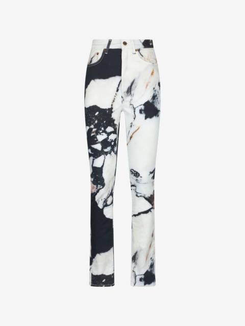Roberto Cavalli Skinny trousers with Marble print