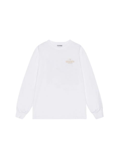 GANNI logo-print cotton sweatshirt
