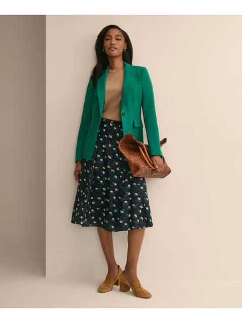 Brooks Brothers Silk Crepe Leaf Skirt