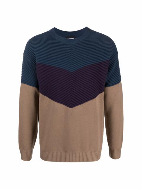 colour-block wool jumper