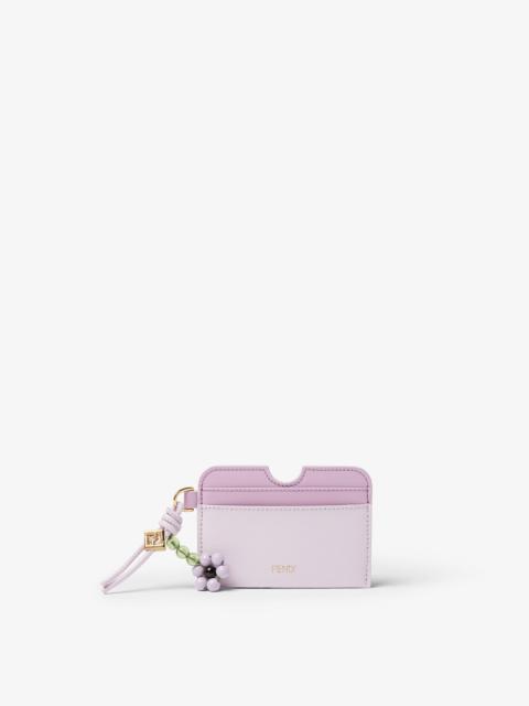 FENDI FF Diamonds Card Case Lilac leather card case