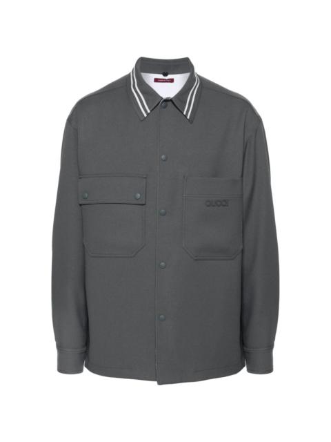 logo-patch shirt jacket