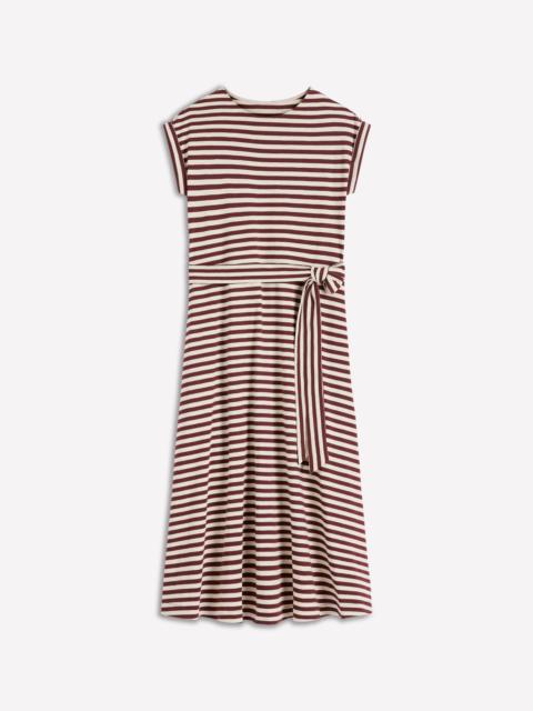 BODEN Eve Jersey Midi Dress-Deep Wisteria, Ivory Stripe