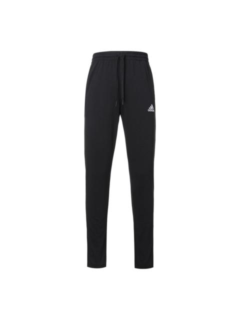 adidas Essentials Solid Color Slim Fit Running Sports Pants Black GK9222