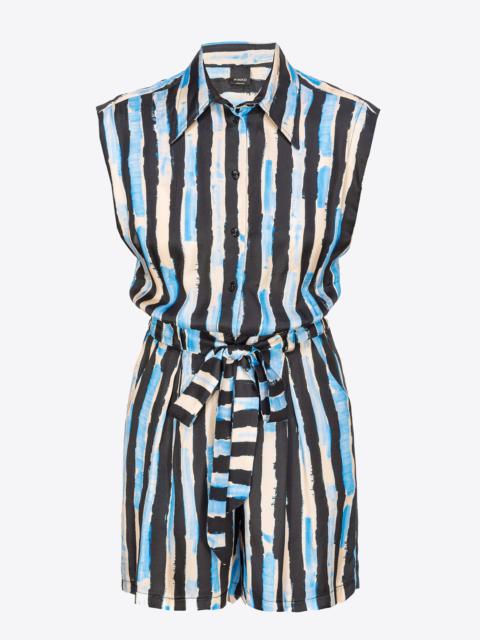 SHORT JUMPSUIT WITH PAINTED-STRIPE PRINT