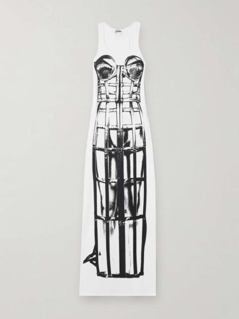 Jean Paul Gaultier Cage Trompe L'Oeil printed stretch-jersey maxi dress