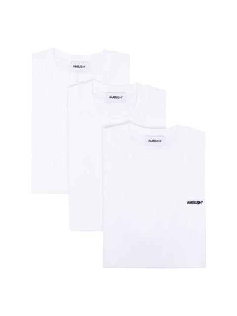 Ambush logo-embroidered cotton T-shirt (pack of three)