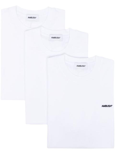 Ambush logo-embroidered cotton T-shirt (pack of three)