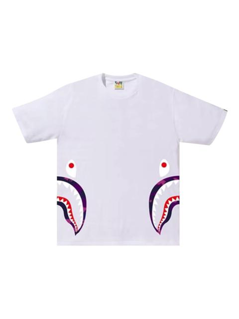 BAPE Color Camo Side Shark Tee 'White/Purple'