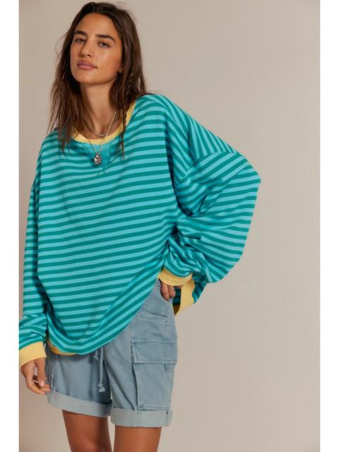 FREE PEOPLE We The Free Classic Striped Oversized Crewneck