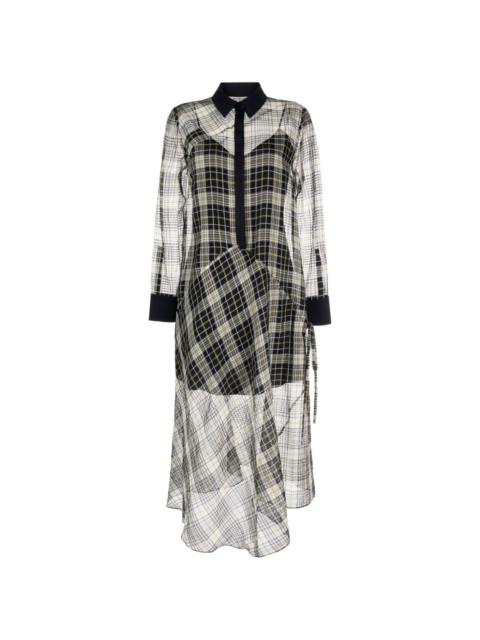 semi-sheer checkered maxi dress