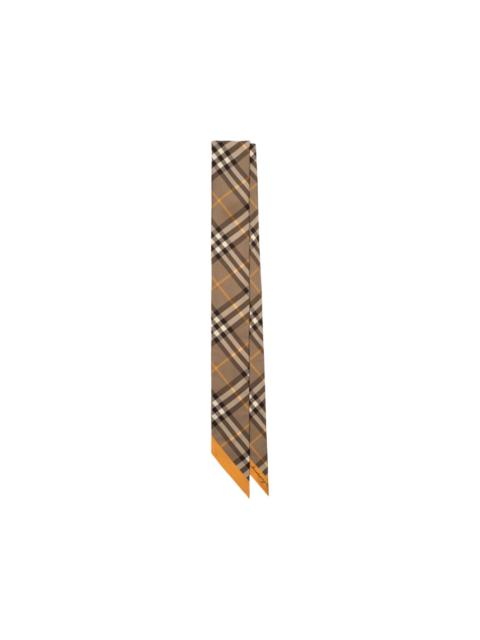 Burberry skinny contrast Check silk scarf