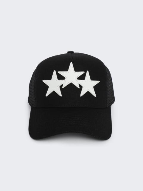 Three Star Trucker Hat Black